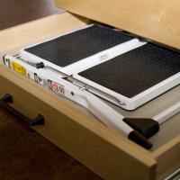 Hidden step-stool in toe kick