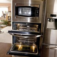 Double oven and convection microwave in one cabinet