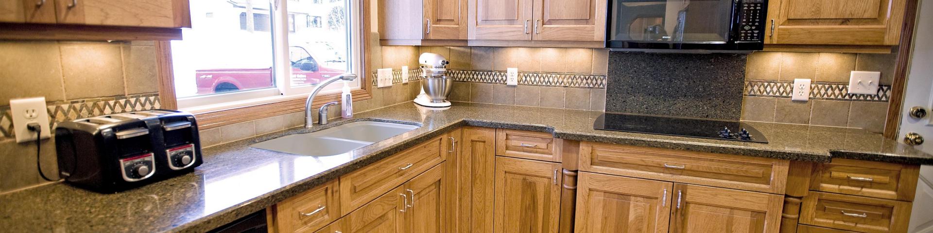 Wide view of the kitchen